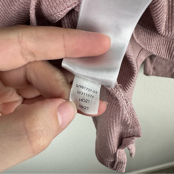 Athleta Pink Uptempo Ribbed Henley Long Sleeve Athleisure Minimalistic Top XL - Picture 6 of 6